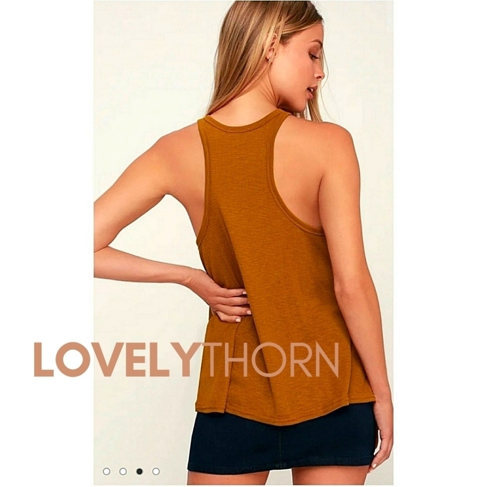 FREE PEOPLE // "gold" super soft ribbed swing tank top - Picture 4 of 6